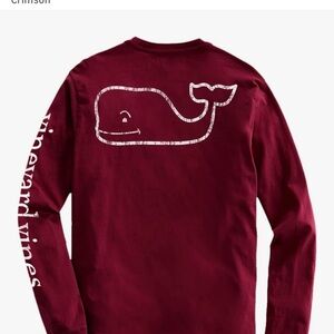 Vineyard Vines Crimson Whale Graphic Long Sleeve